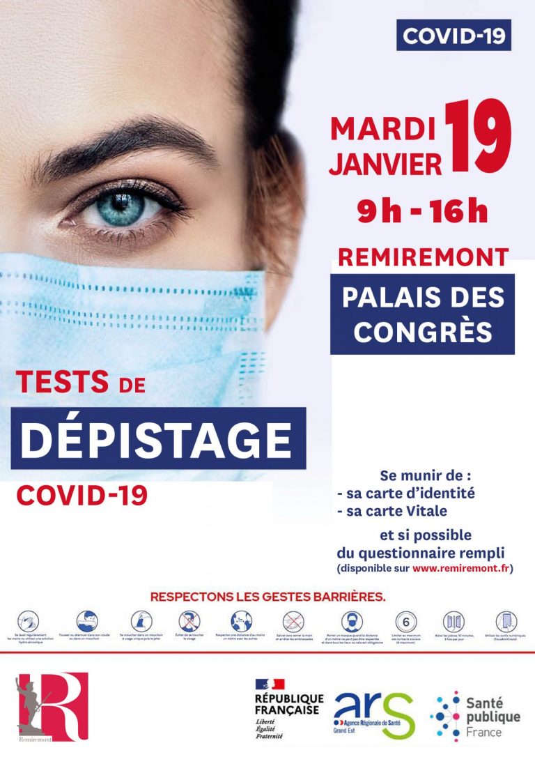 Ville De Remiremont Temporaires Affiche Tests Covid