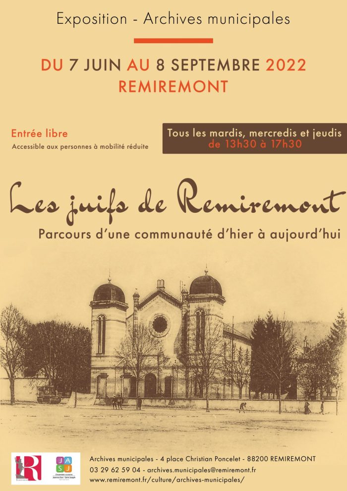 Ville De Remiremont Actualites Affiche Exposition Les Juifs A Remiremont