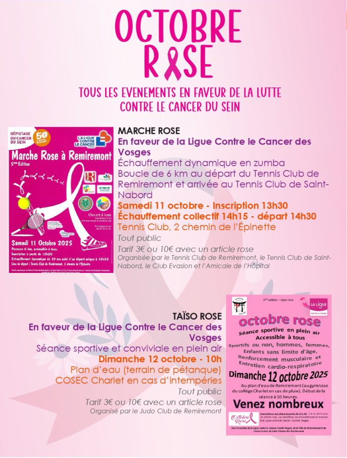 Ville De Remiremont Office De Tourisme OCTOBRE ROSE