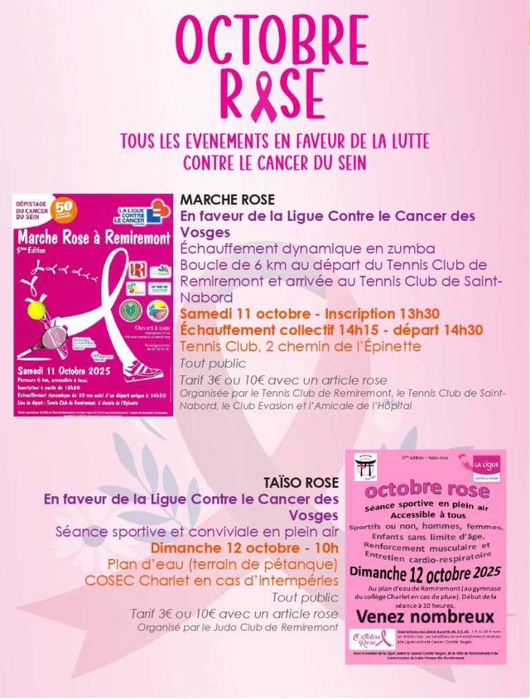 Ville De Remiremont Office De Tourisme OCTOBRE ROSE