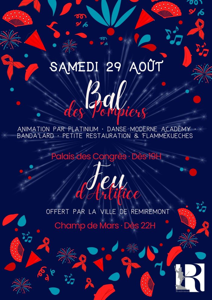 Ville De Remiremont Actualites AFFICHE BAL DES POMPIERS ET FEU